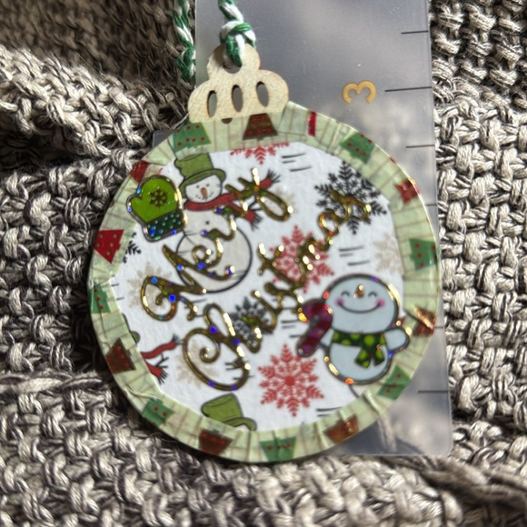 New Handmade 3”x3” wooden “Merry Christmas” hanging tree ornament $11 - Picture 7 of 8